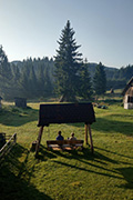 Tourists relaxing in the Romanian countryside